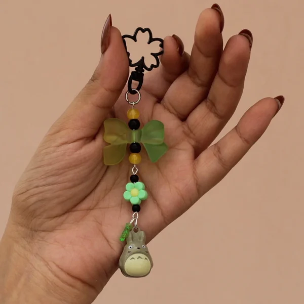 Aesthetic Totoro Ringing Bell Charm Keychain -3
