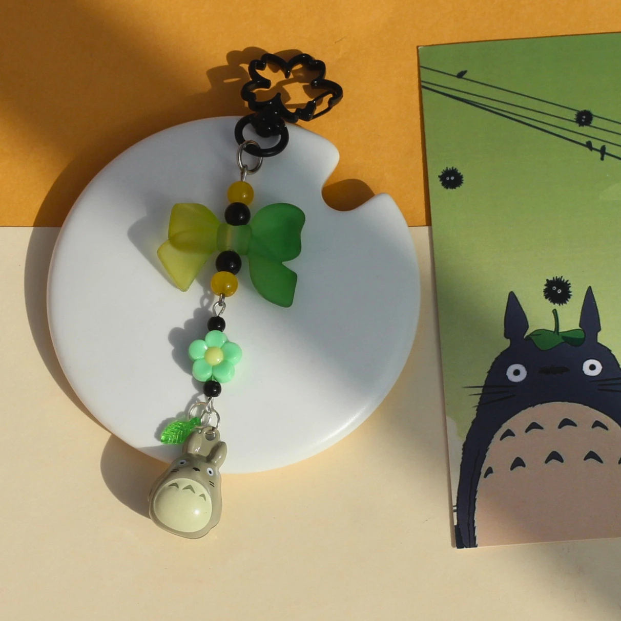 Aesthetic Totoro Ringing Bell Charm Keychain -1