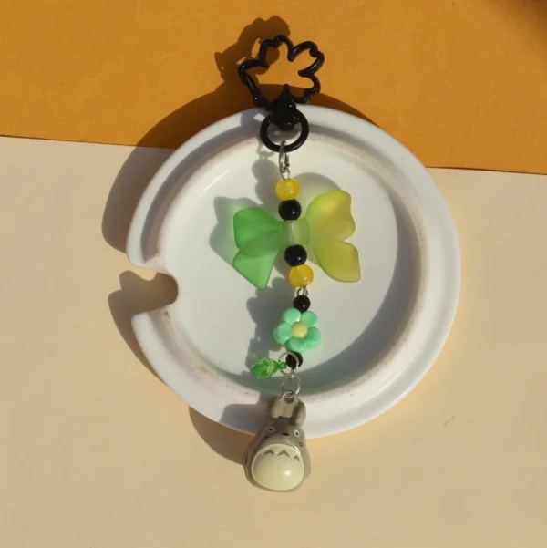 Aesthetic Totoro Ringing Bell Charm Keychain -6