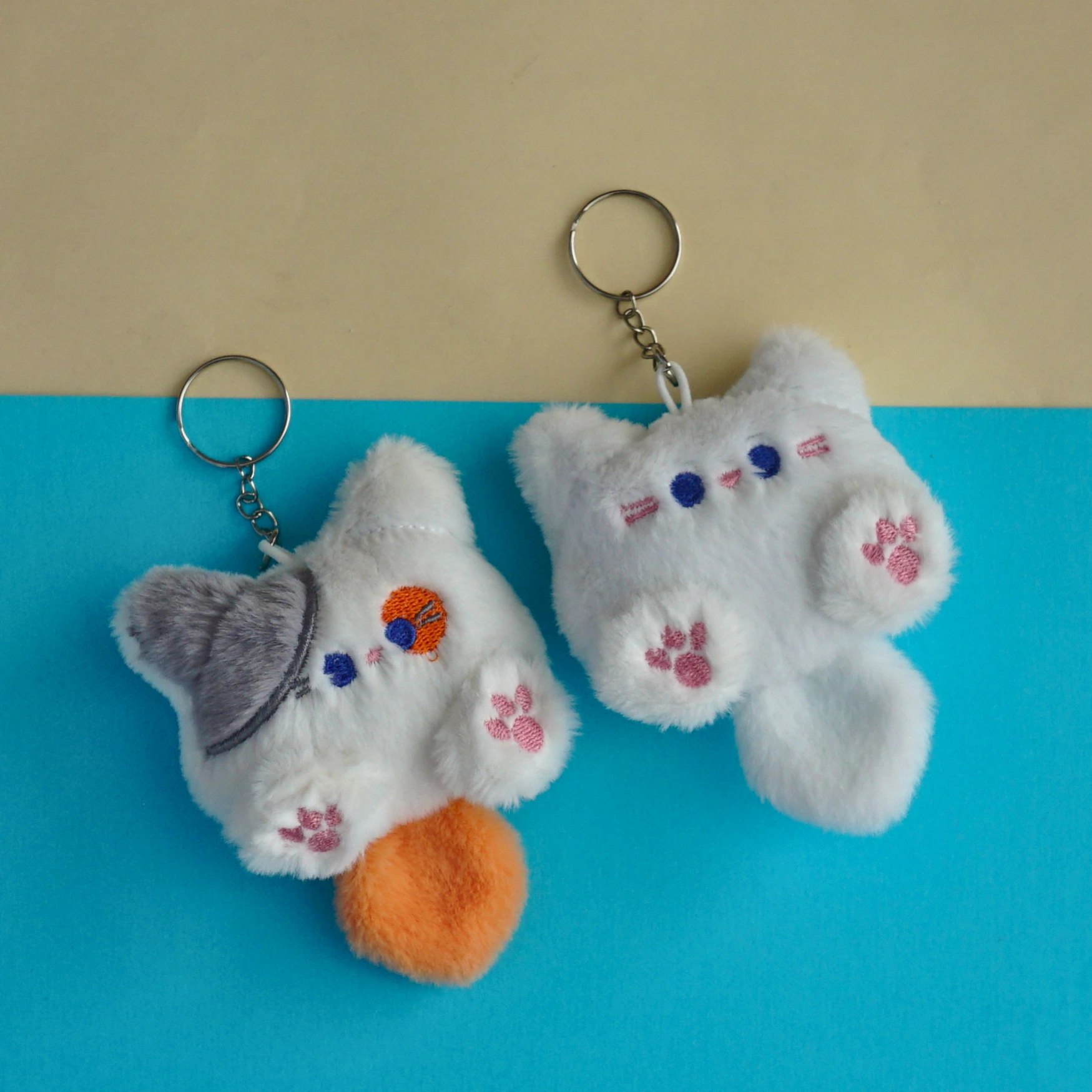 Tiny Kawaii Cat Plush Keychain -6