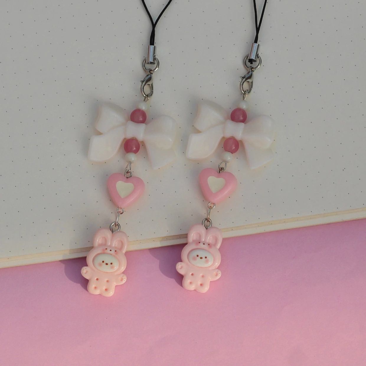 Kawaii Bunny Cookie Phone Charm -4