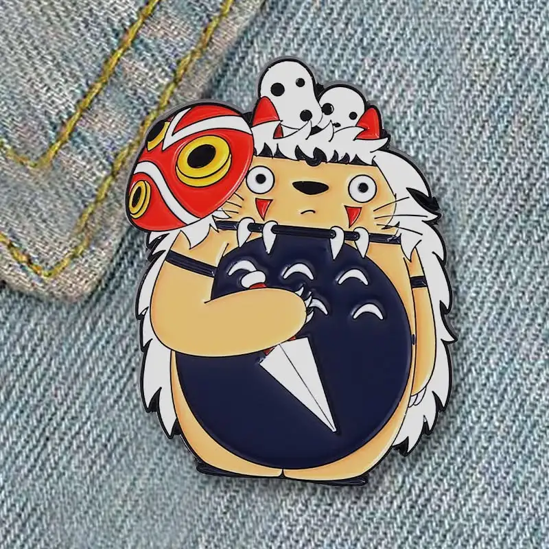 My Neighbor Totoro in Princess Mononoke Disguise Enamel Pin -1