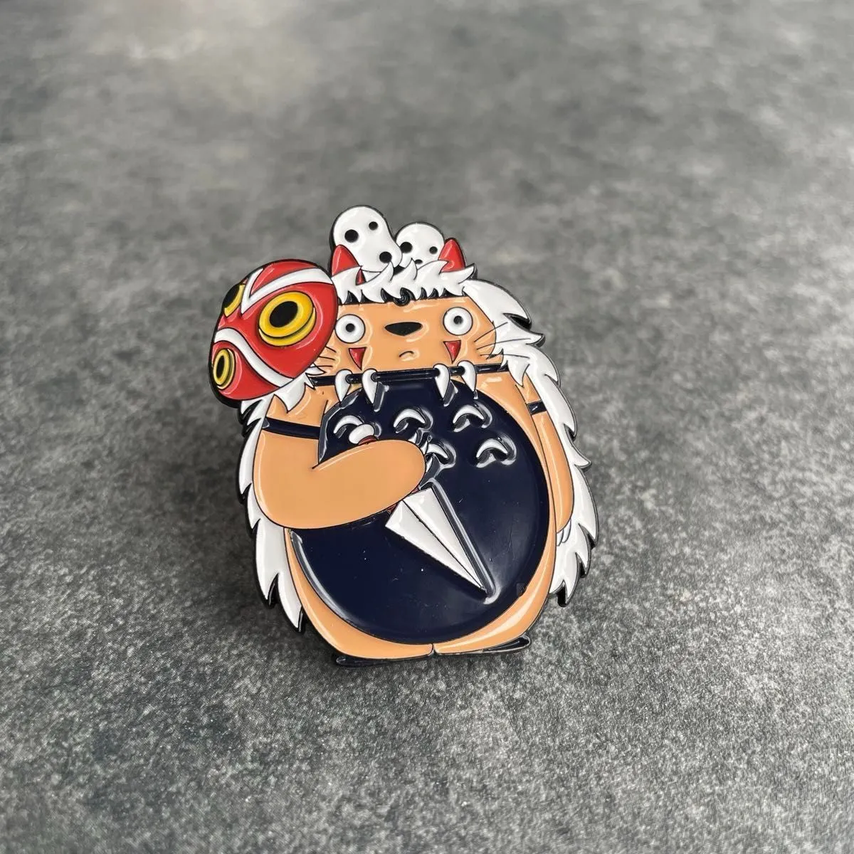 My Neighbor Totoro in Princess Mononoke Disguise Enamel Pin -6
