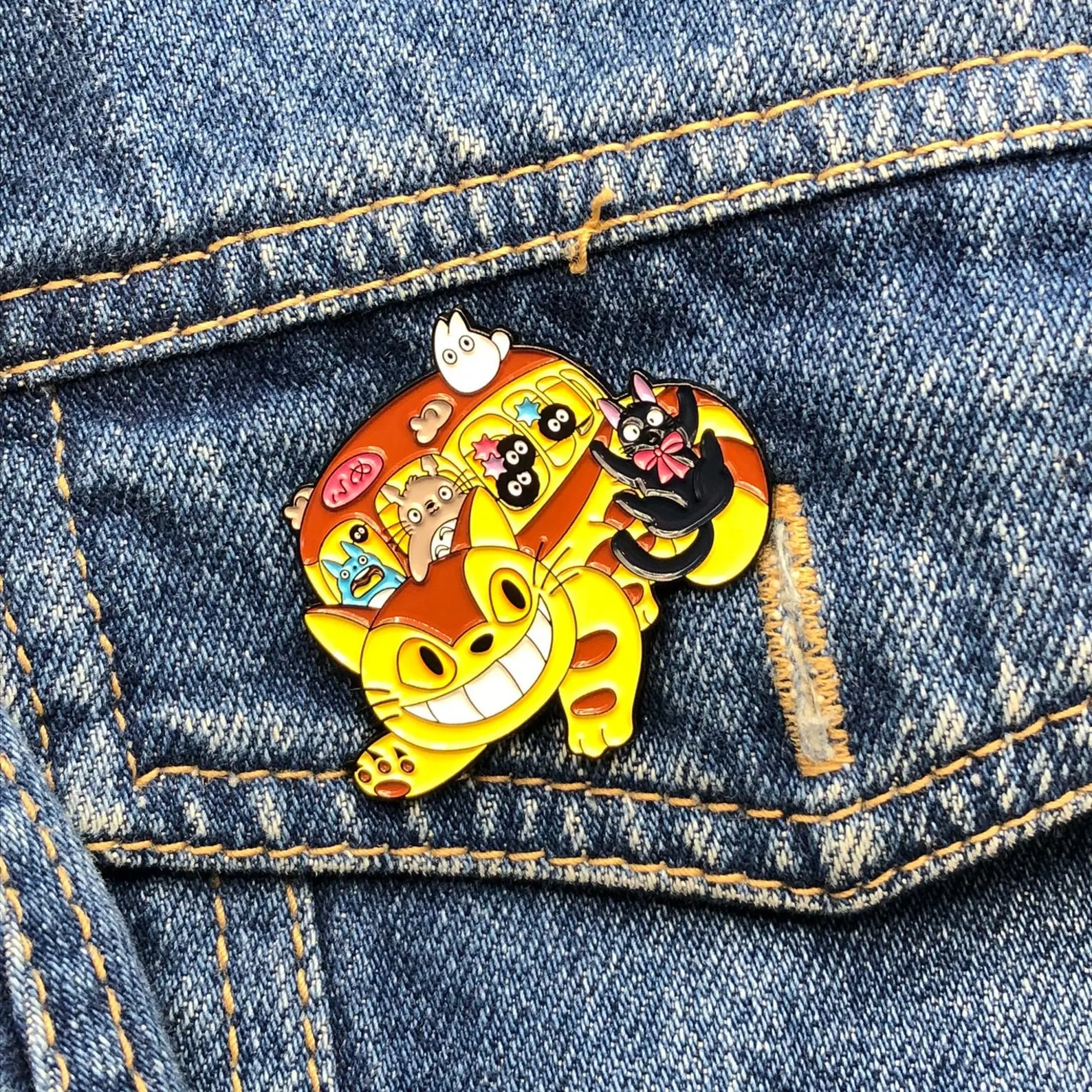 Cute Catbus and Friends Enamel Pin -2