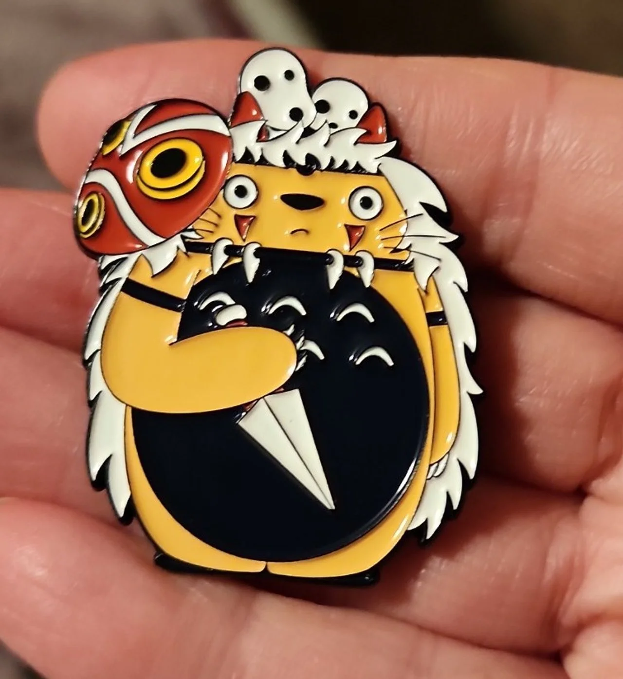 My Neighbor Totoro in Princess Mononoke Disguise Enamel Pin -3