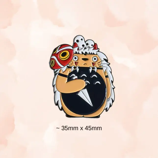 My Neighbor Totoro in Princess Mononoke Disguise Enamel Pin -5
