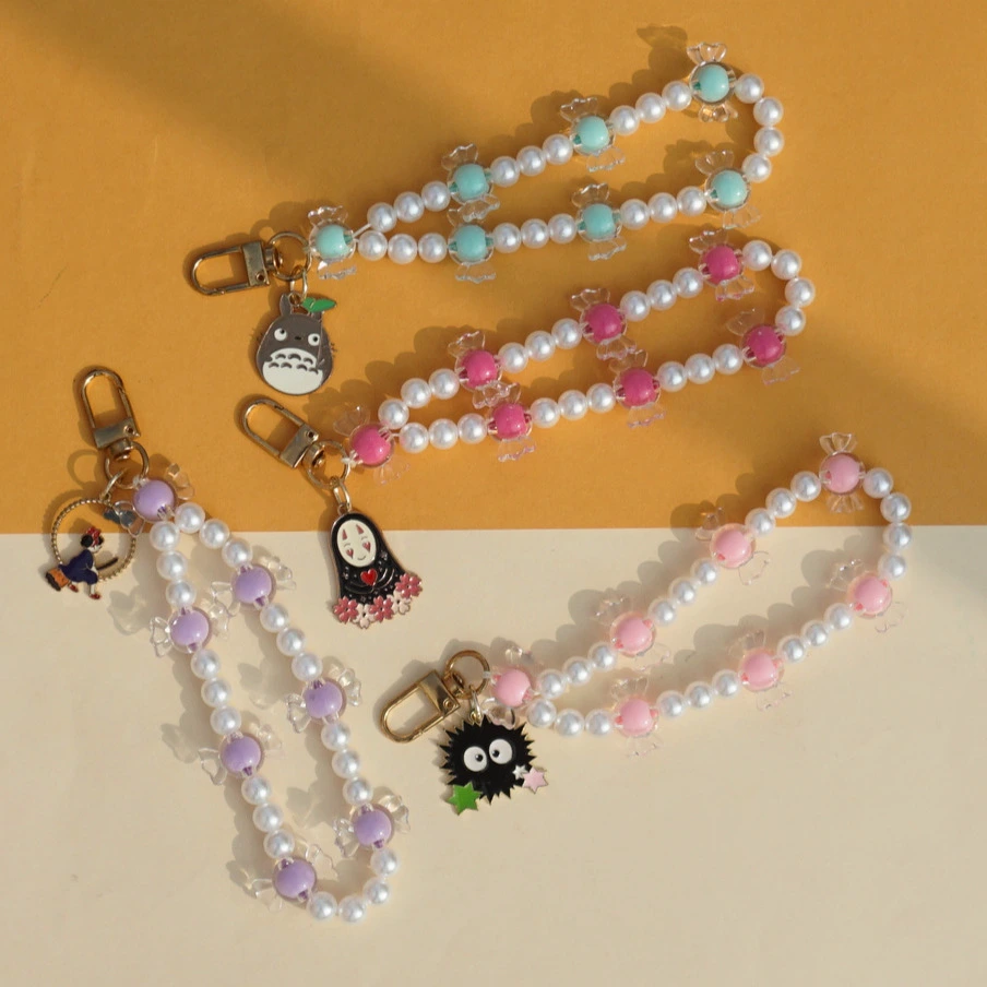 Studio Ghibli Pearl Beaded Keychain/Phone charm -1