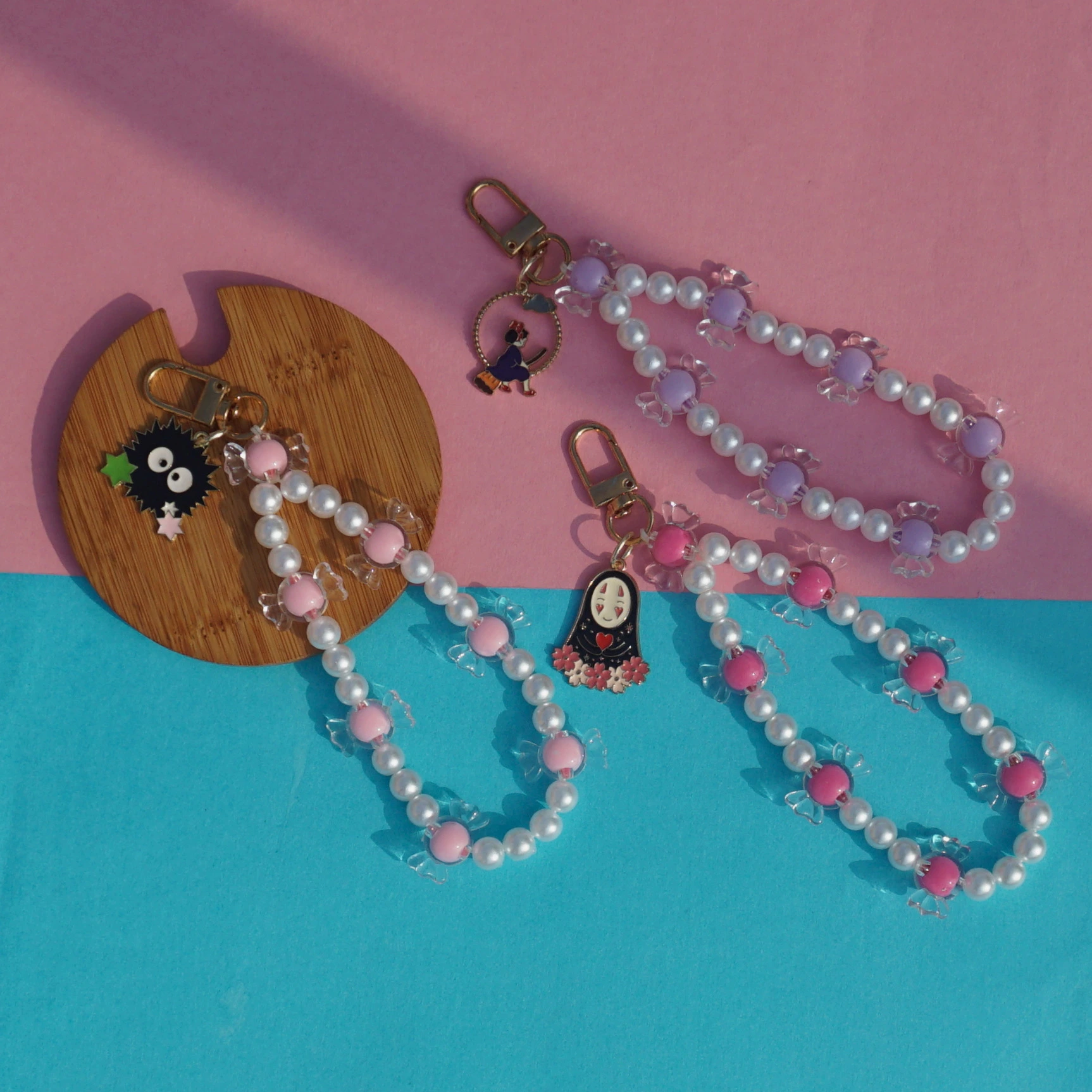 Studio Ghibli Pearl Beaded Keychain/Phone charm -7