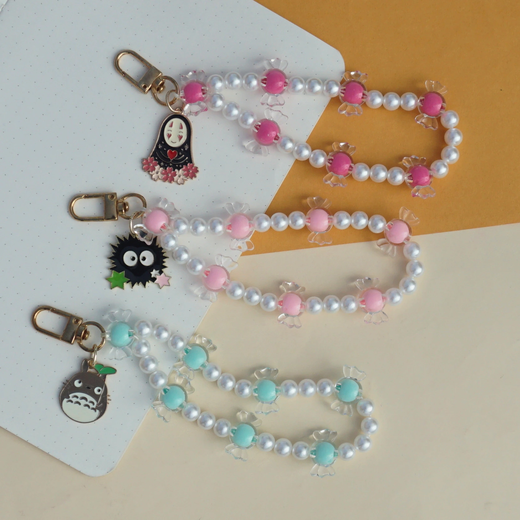 Studio Ghibli Pearl Beaded Keychain/Phone charm -6