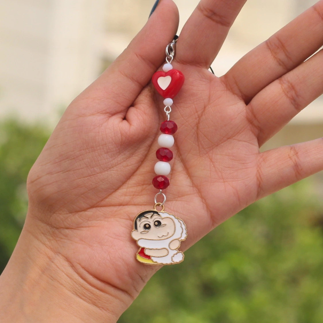 Shinchan & Shiro Double Sided Enamel Phone Charm -3