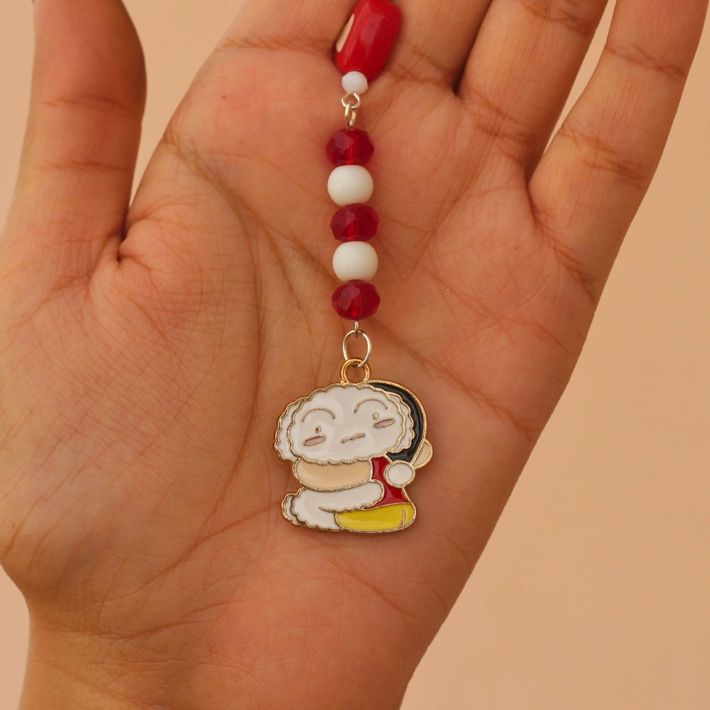 Shinchan & Shiro Double Sided Enamel Phone Charm -5