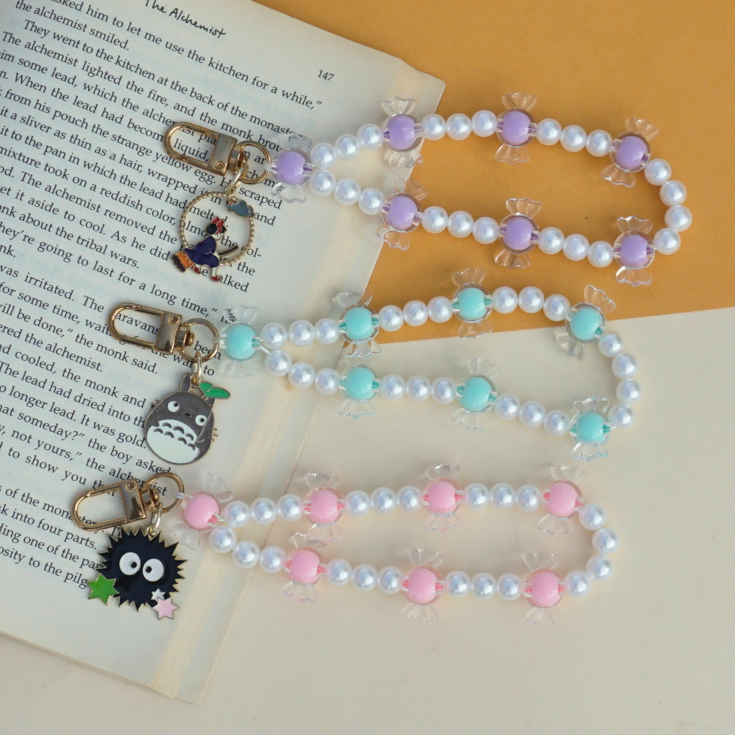 Studio Ghibli Pearl Beaded Keychain/Phone charm -2