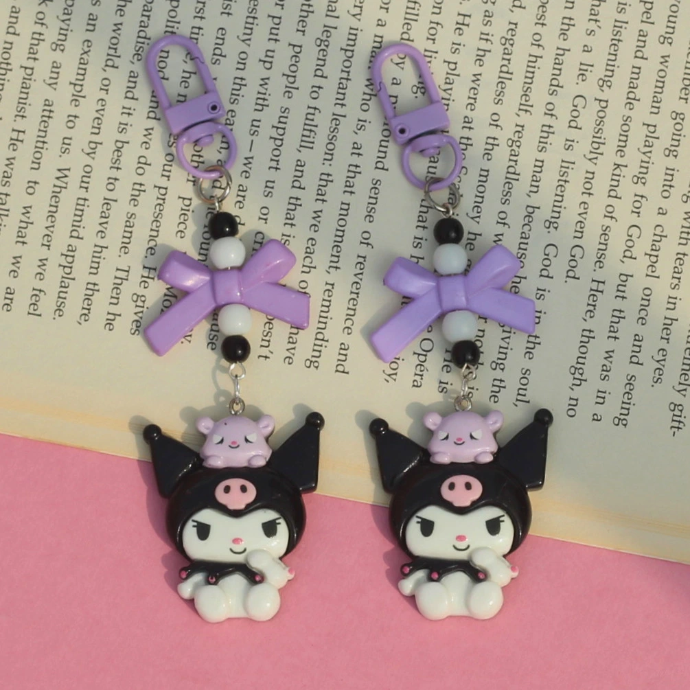 Kuromi with Bow Charm Keychain -1