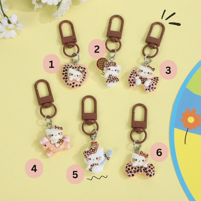 Vintage Theme Hello Kitty Key Charms -12