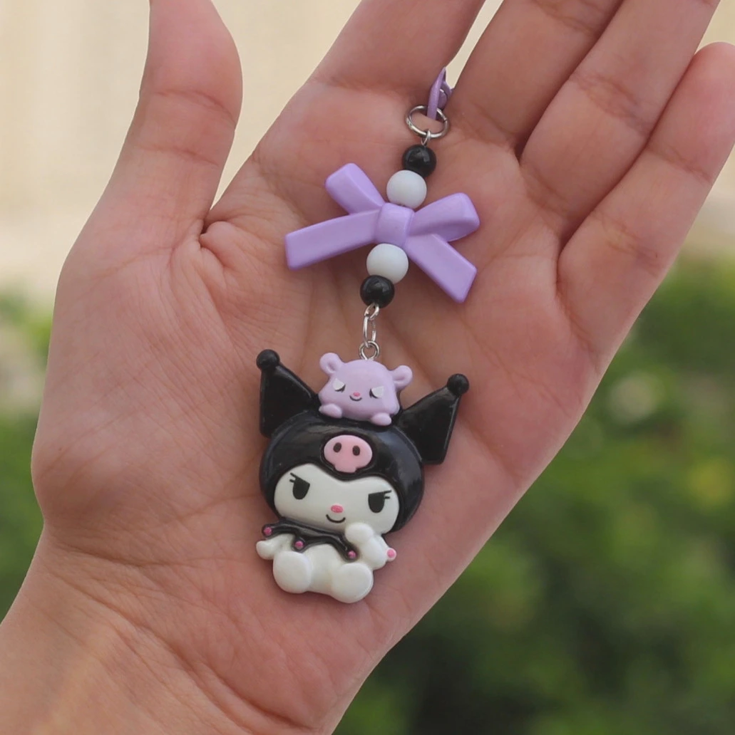 Kuromi with Bow Charm Keychain -7