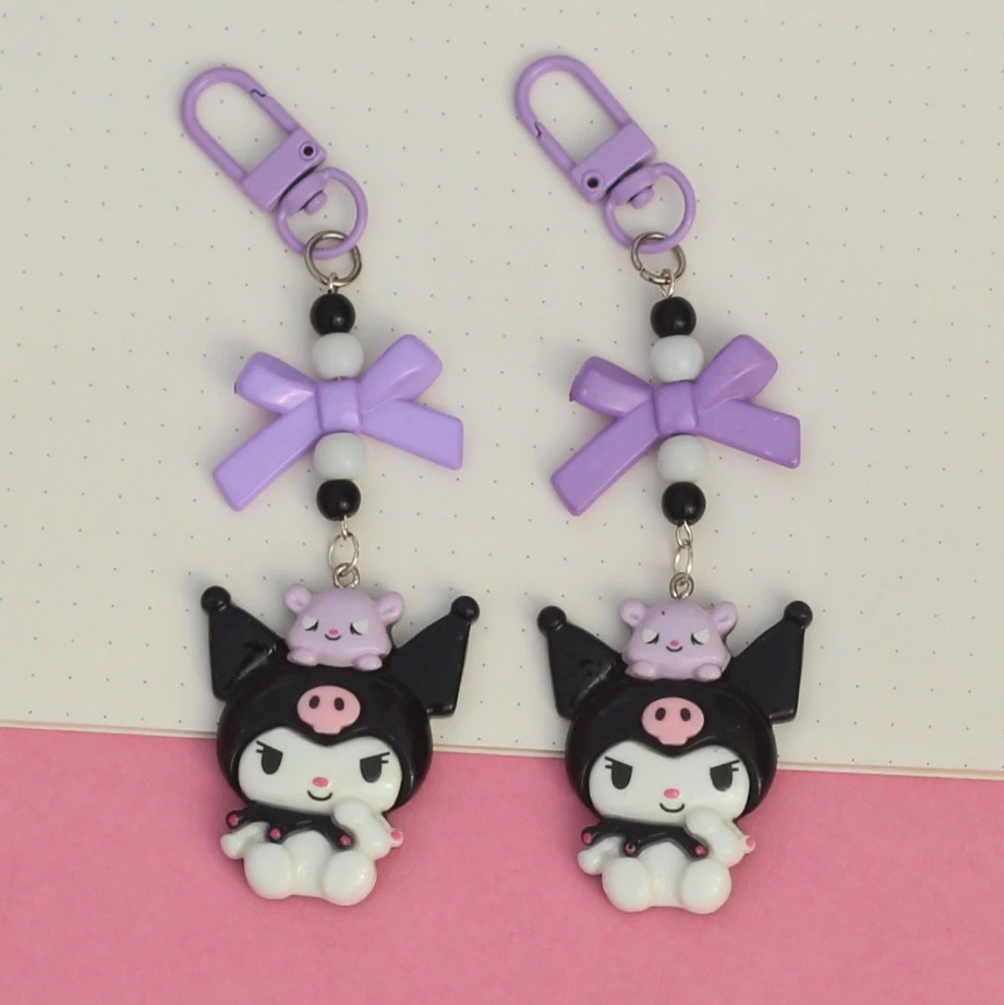Kuromi with Bow Charm Keychain -2