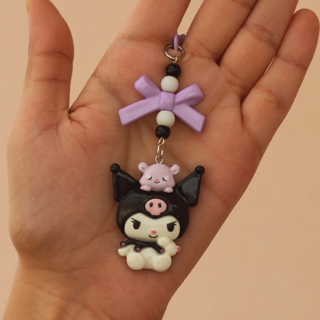 Kuromi with Bow Charm Keychain -7