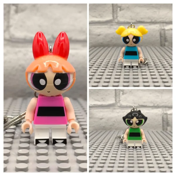 Powerpuff Girls Lego Keychains -2